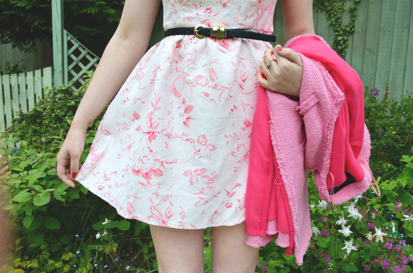 jacquard pink dress