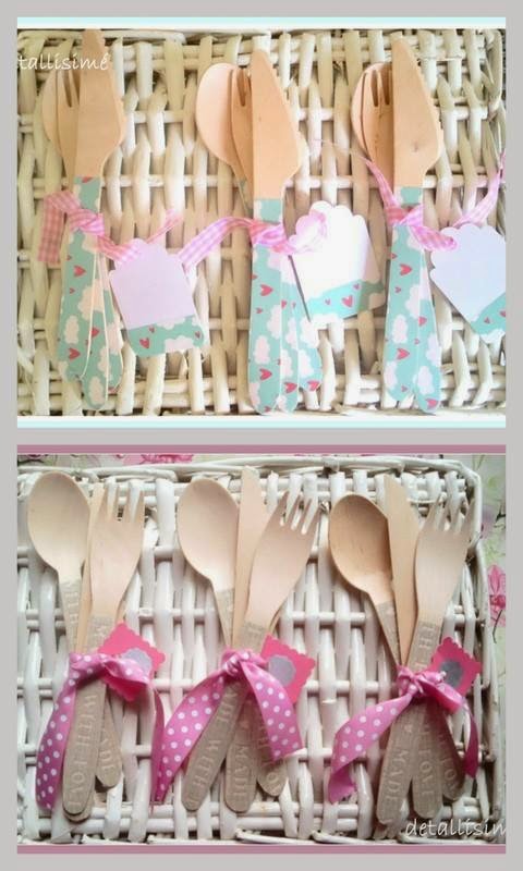 cubiertos de madera decorados