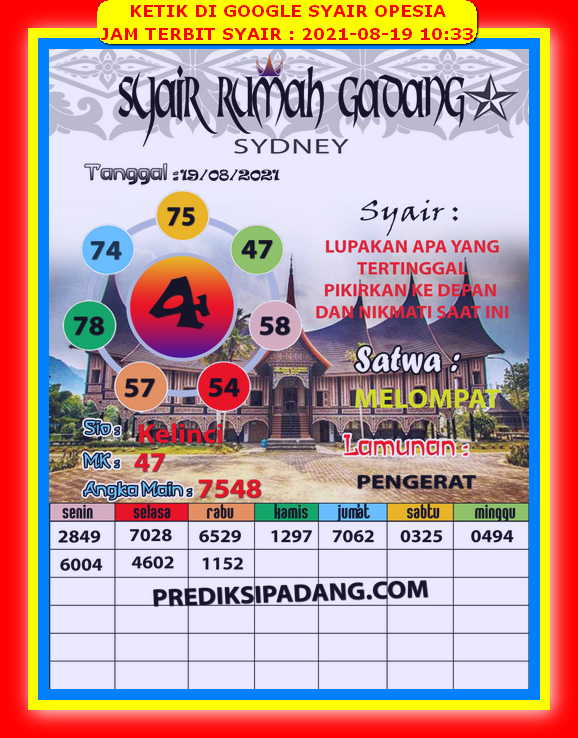 Syair Togel Sdy 19 Agustus 2021 Forum Syair Asiktoto