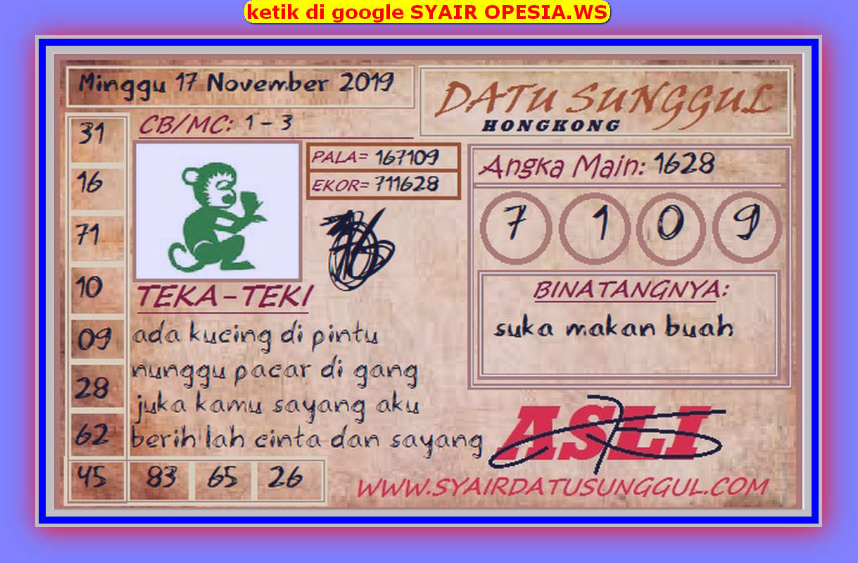 Kode Syair Hongkong 17 November 2019 Forum Syair Togel Hongkong Singapura Sydney Kode Syair Hongkong 17 November 2019 Forum Syair Togel Hongkong Singapura Sydney