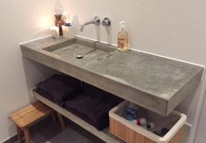 25 Inexpensive DIY Concrete Countertop & Sink For Bathroom And Kitchens