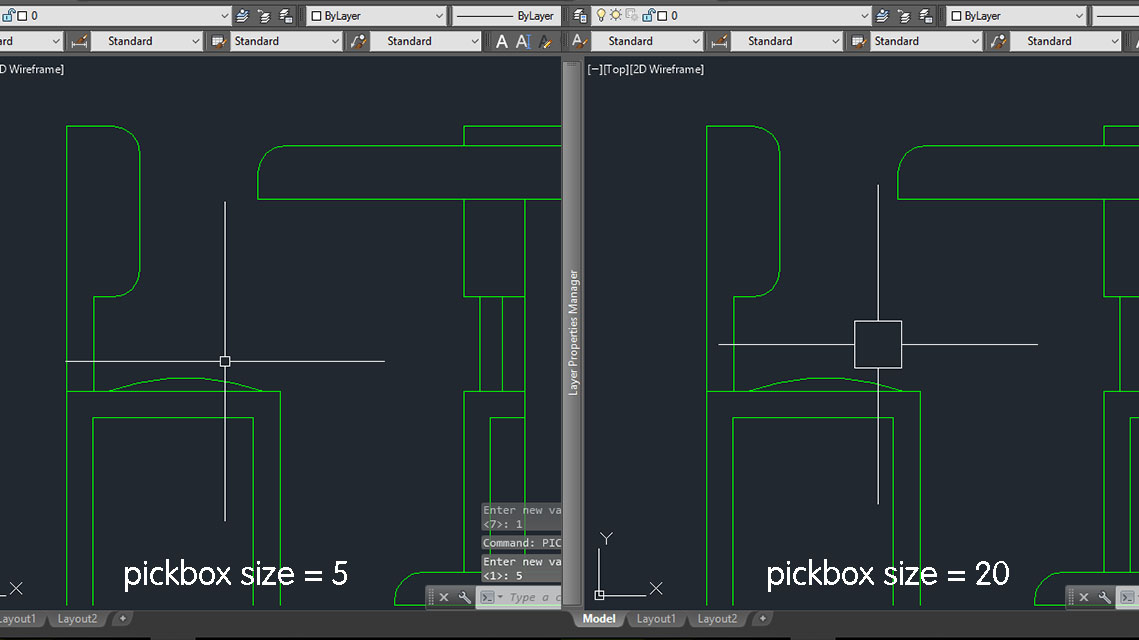 Cara Mengubah ukuran Selection Pickbox dan Crosshair pada AutoCAD