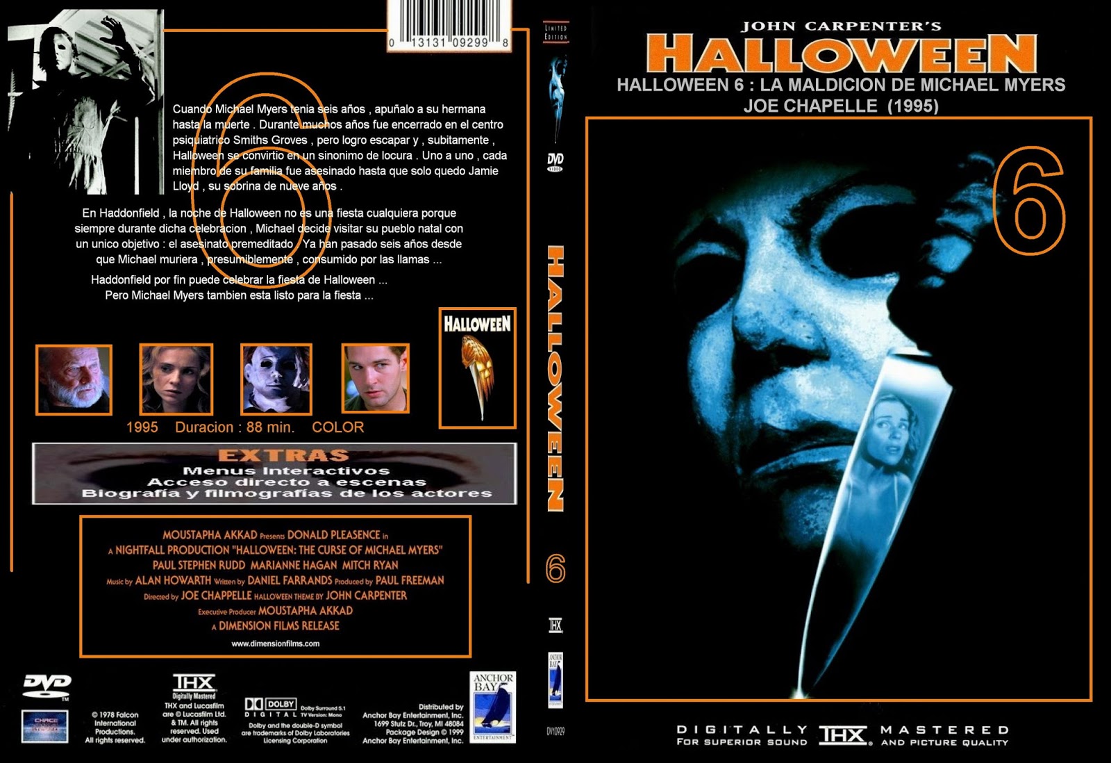 The Horrors of Halloween HALLOWEEN 6 THE CURSE OF MICHAEL MYERS (1995) VHS, DVD and Bluray Covers