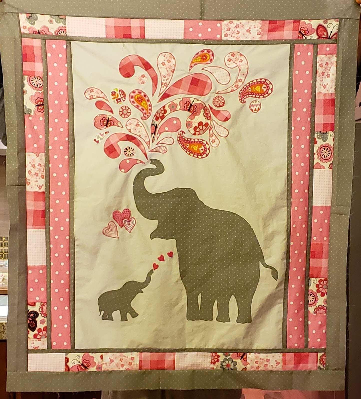 Color, Creating and Quilting! Elephant Quilt Progress