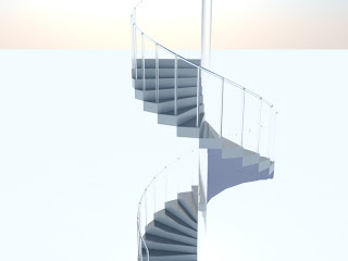 Tecnicas Digitales: escalera de caracol- prueba de materiales- vray