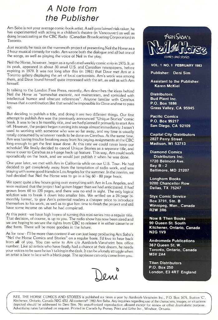 Read online Neil the Horse Comics and Stories comic -  Issue #1 - 2