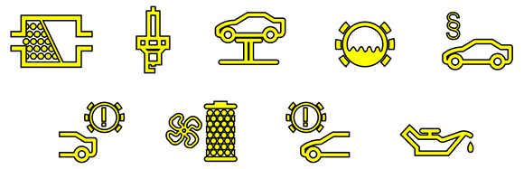 Simbolos del tablero bmw