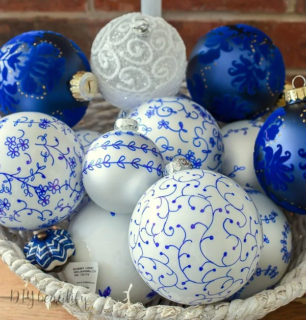 Red & White Ribbon Wrapped Ornaments - It All Started With Paint