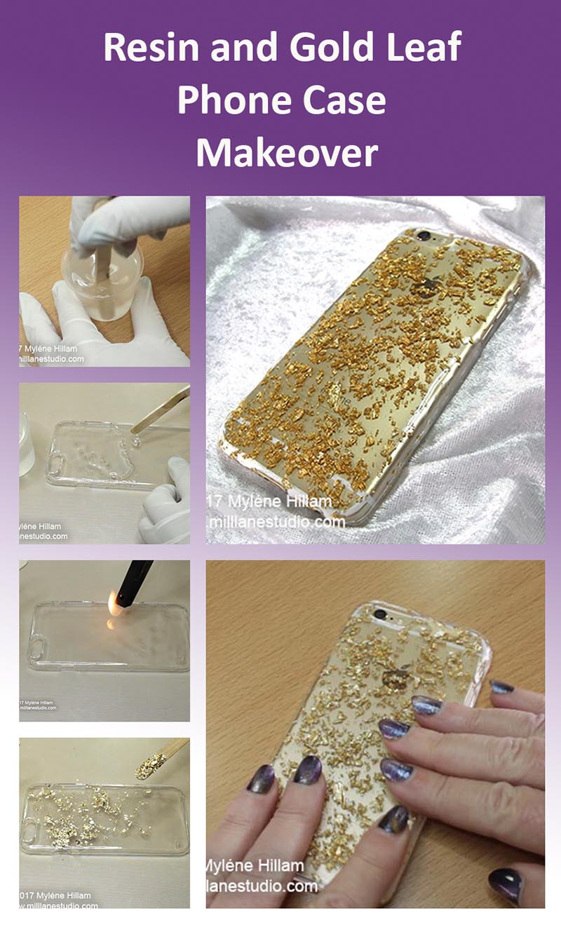Makeover Your Phone Case with Resin and Gold Leaf Mill Lane Studio