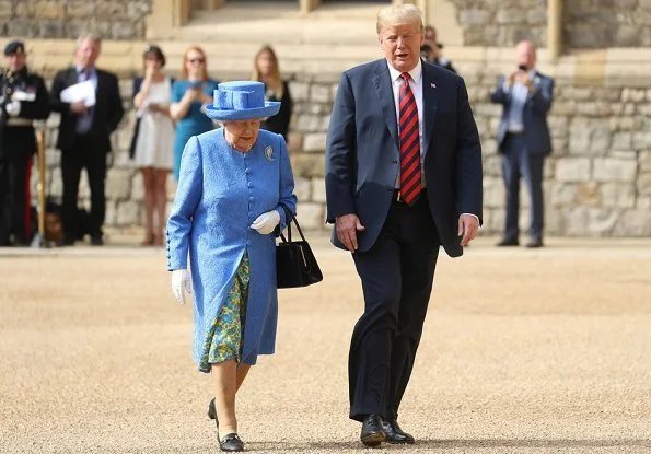 Queen Elizabeth II welcomed President Donald Trump and First Lady Melania Trump at Windsor Castle. Queen for tea