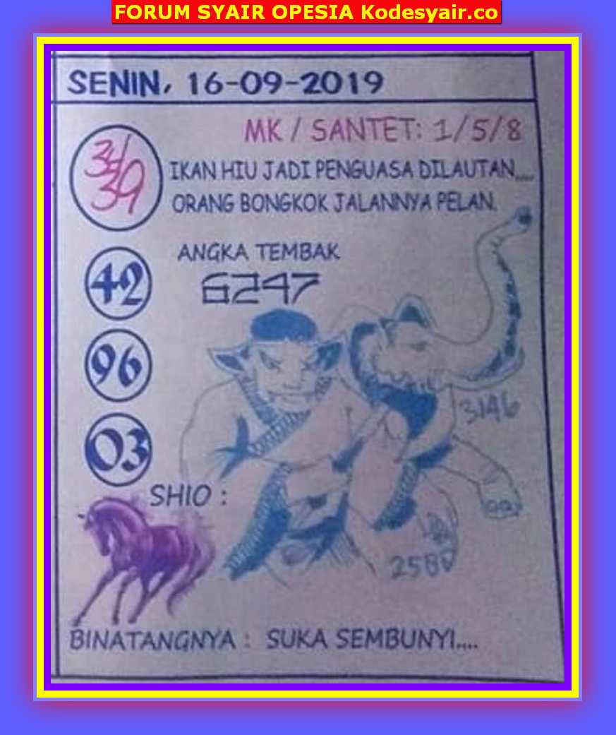 Kode Togel Ikan Bandeng
, 1 New Message Kode Syair Singapore 16 September 2019 Forum Syair Togel Hongkong Singapura Sydney