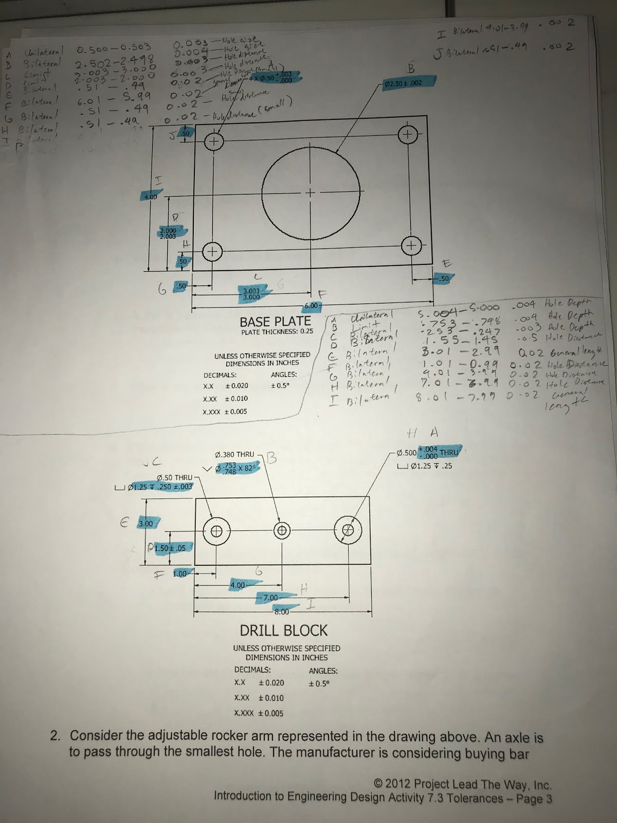 Activity 7.3 Tolerances