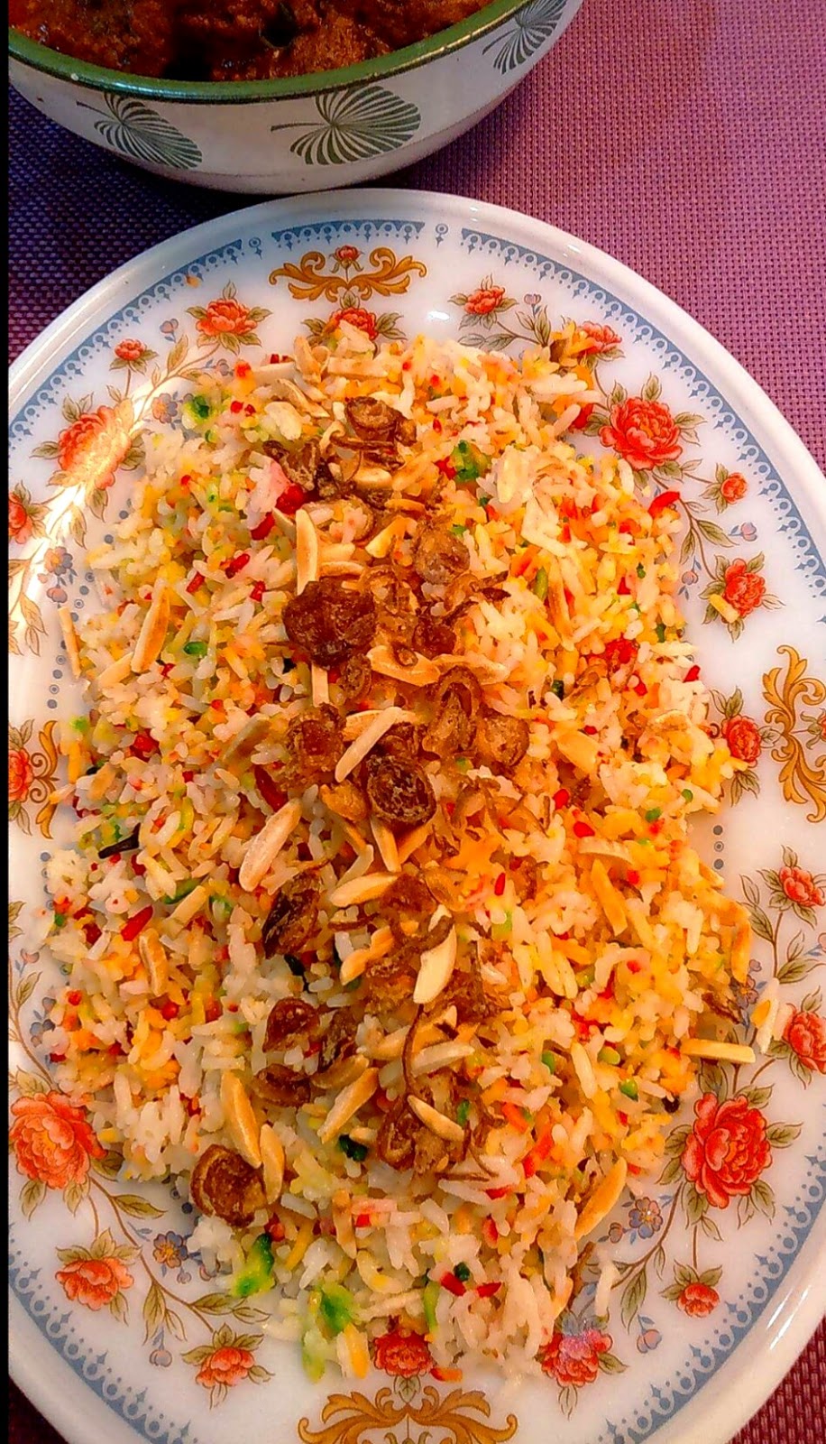 Sarguna S Fantabulous Kitchen Nasi Hujan Panas Rainbow Rice