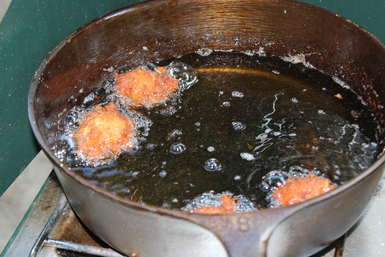 Matt and Erin's Dutch Oven Experiments Applesauce Drop Donuts
