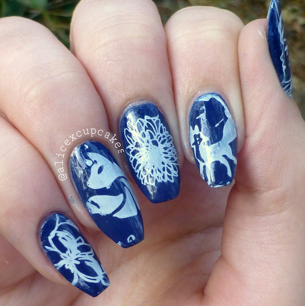 Kitsune nails with BPS - GirlChickBetty