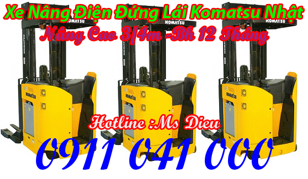 Máy móc công nghiệp: Bán xe nâng điện, xe nâng điện đã qua sử dụng 1 tấn nâng cao 3 mét Komatsu