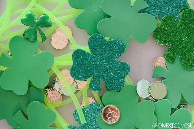 St. Patrick's Day sensory activity for preschoolers and toddlers