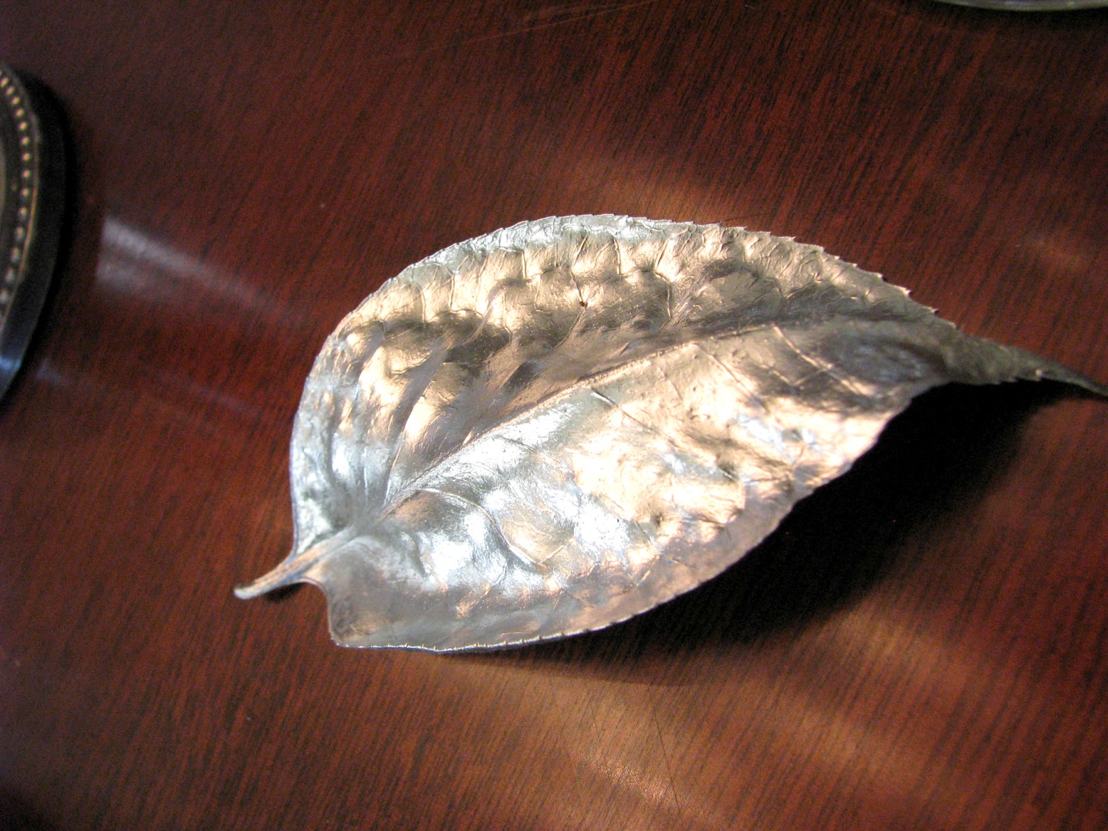 Silver Spray Painted Leaf
