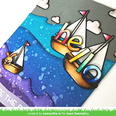 Hello, You're the Best Card by Samantha Mann, Lawn Fawnatics Challenge, Lawn Fawn, Fussy Cutting, Distress Inks, Ink Blending, Smooth Sailing #smoothsailing #distressinks #lawnfawn #lawnfawnatics #cards #handmadecards #cardmaking