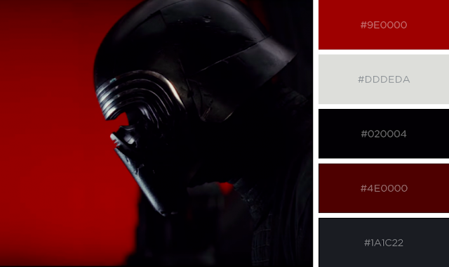 Paleta de cores do filme Star Wars - Os Últimos Jedi Paleta de cores do filme Star Wars - Os Últimos Jedi