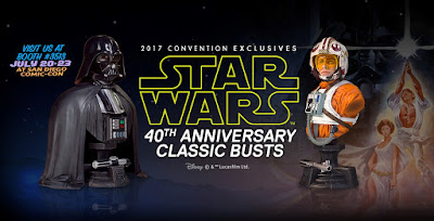 San Diego Comic-Con 2017 Exclusive Star Wars 40th Anniversary Darth Vader & X-Wing Pilot Luke Skywalker Classic Mini Busts by Gentle Giant