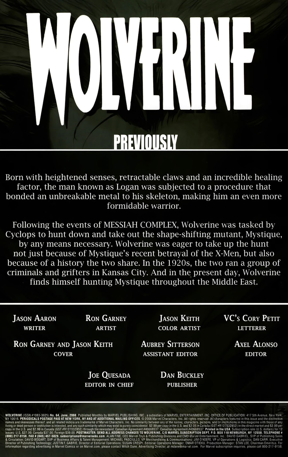 Read online Wolverine (2003) comic - Issue #64 - 2