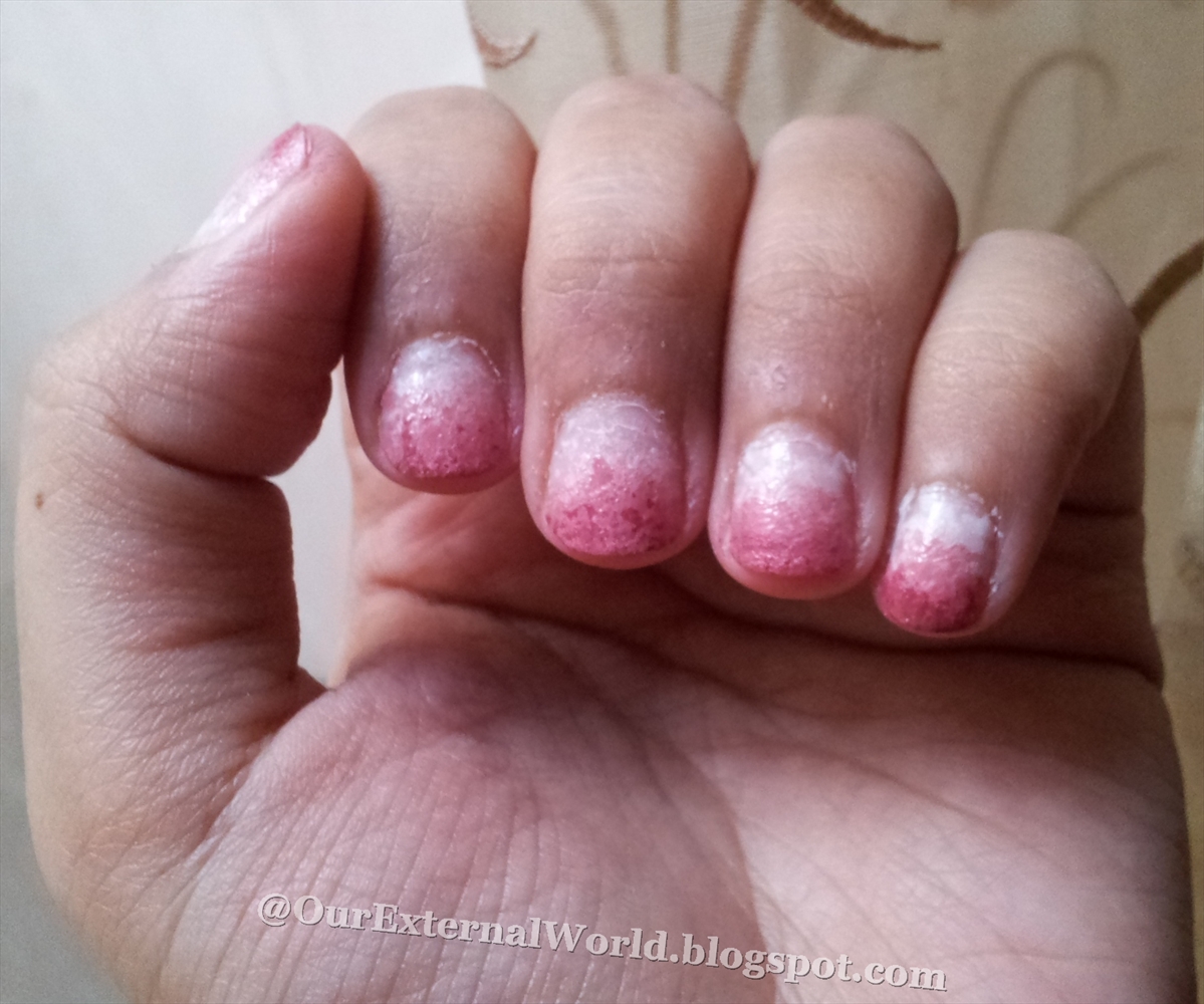 Sponging Nail Art Soft Pink tutorial