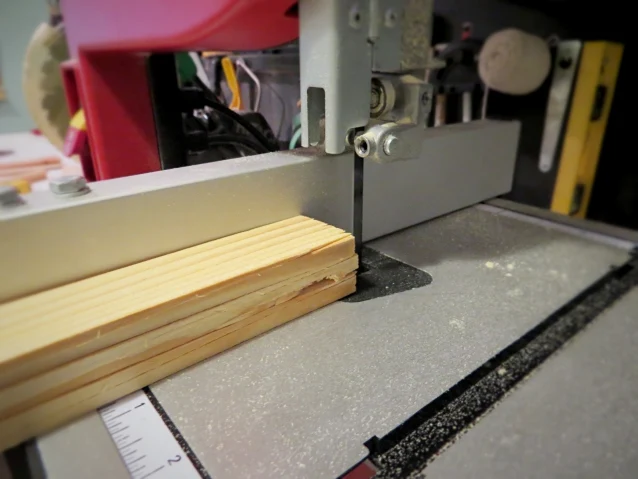 cutting shims with a bandsaw
