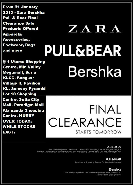 Zara Malaysia Sale 2013  Apparels, Footwear & Bags