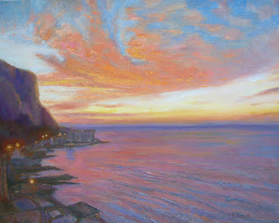 oil painting of the Amalfi coast