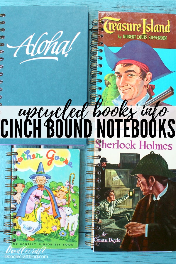 upcycle old books into sketch books with heavy paper and hard back covers using the We R Memory keepers Cinch book binding maker.