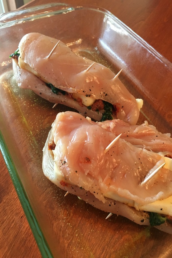 Chicken Stuffed with Mozzarella Cheese, Tomato Pesto and Spinach