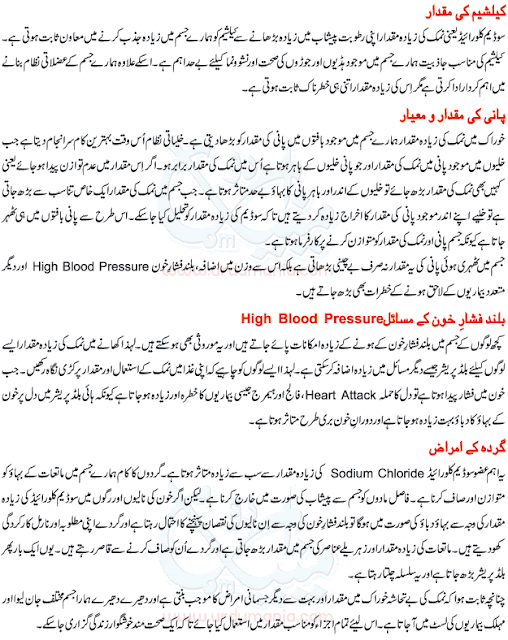 THE WAY OF HEALTH LIFE Salt in Food Advantages and Disadvantages in Urdu