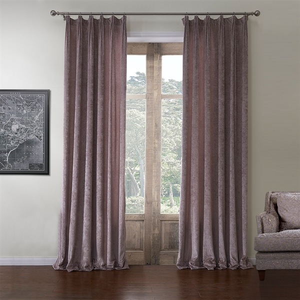 Room Darkening Curtain Rococo Solid Pattern Polyester & Cotton Custom Curtain - 580 ( One Panel )