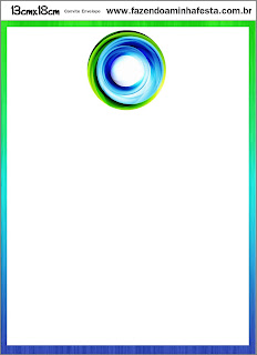 Azul y Verde: Invitaciones para Imprimir Gratis. Esta es la invitación que debes meter en el sobre de arriba.