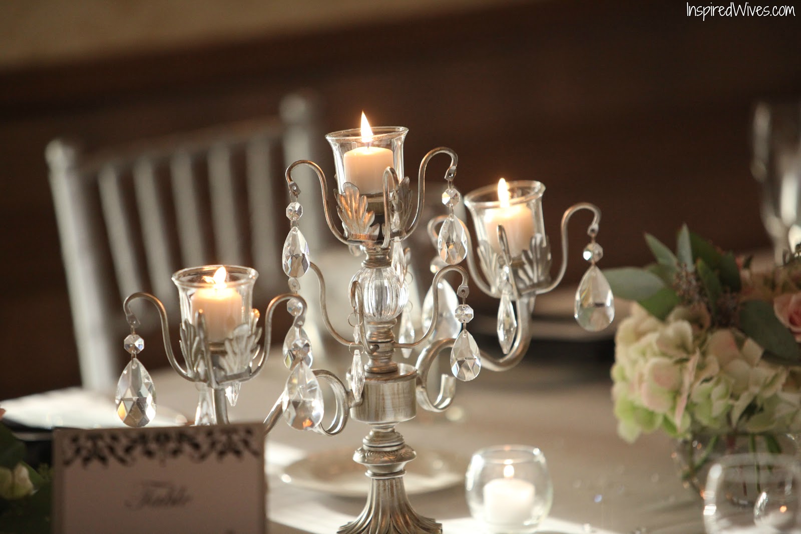 Inspired I Dos Candelabra Wedding Centerpieces