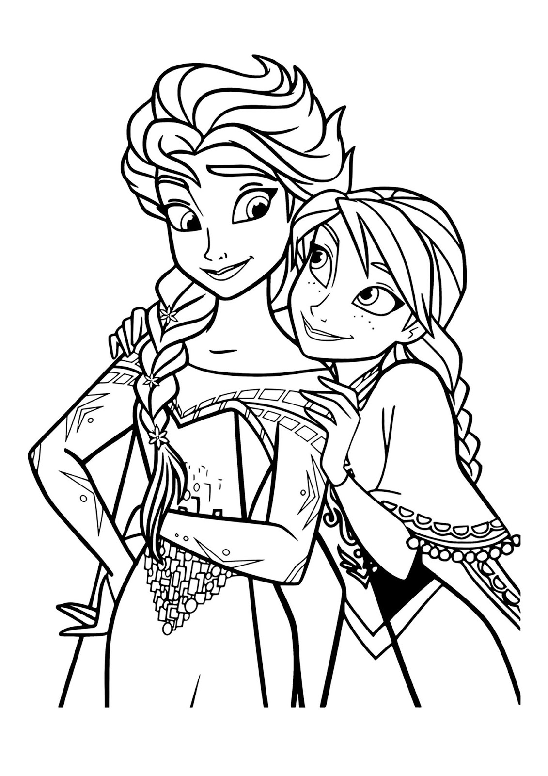 Tranh tô màu Elsa và Anna 25