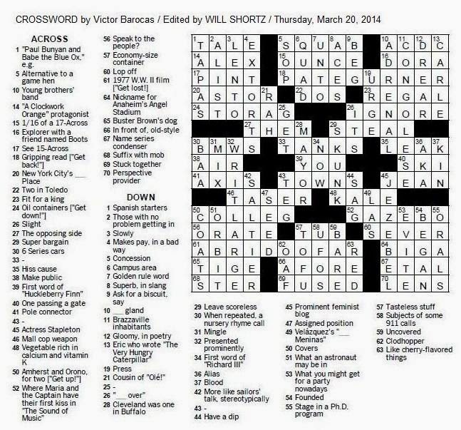 The New York Times Crossword in Gothic: 03.20.14 — Get!