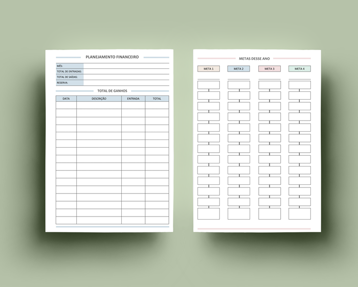 Planner Clean 2019 completo por R$20,00 (para imprimir) Planner Clean 2019 - Insert financeiro