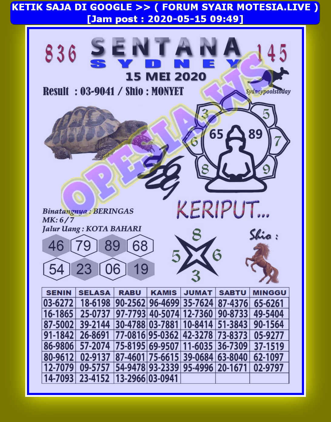 1 New Message Kode Syair Sydney 15 Mei 2020 Forum Syair Togel Hongkong Singapura Sydney