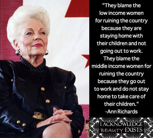 Tennessee Guerilla Women Ann Richards Feminist Quote oof the Day