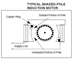 Shaded pole single phase induction motors