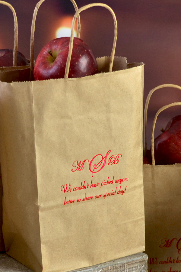 Kraft Gift Bags Filled With Apples