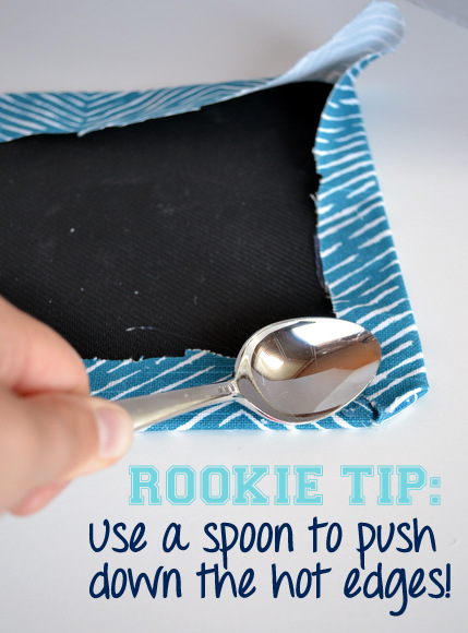 Rookie tip: use a spoon to push down the hot edges 