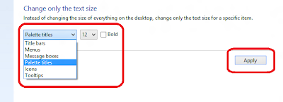 change text size in windows 8 PC