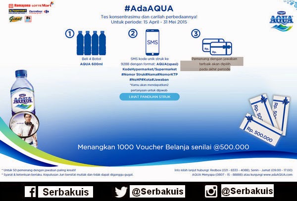 Promo Ada Aqua Berhadiah 1000 Voucher Belanja @ 500K