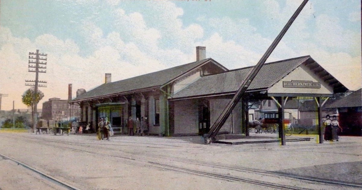 Vintage Railroad Pictures New York Central Depot at Herkimer, N.Y.