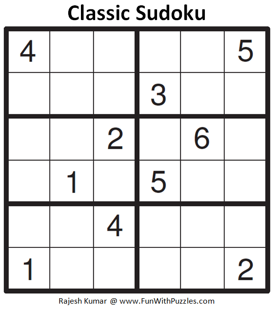 Classic Sudoku (Mini Sudoku Series #91)