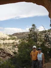 Bob and Reet under Owachomo Bridge-Natural Bridges Nat'l Park, UT, June 2011