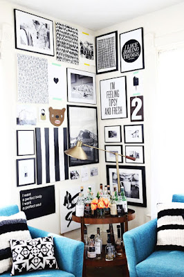 a beautiful mess corner gallery wall diy